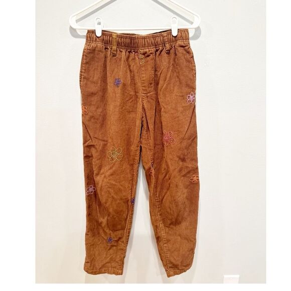 Urban outfitters embroidered flower corduroy pants brown - Picture 2 of 4